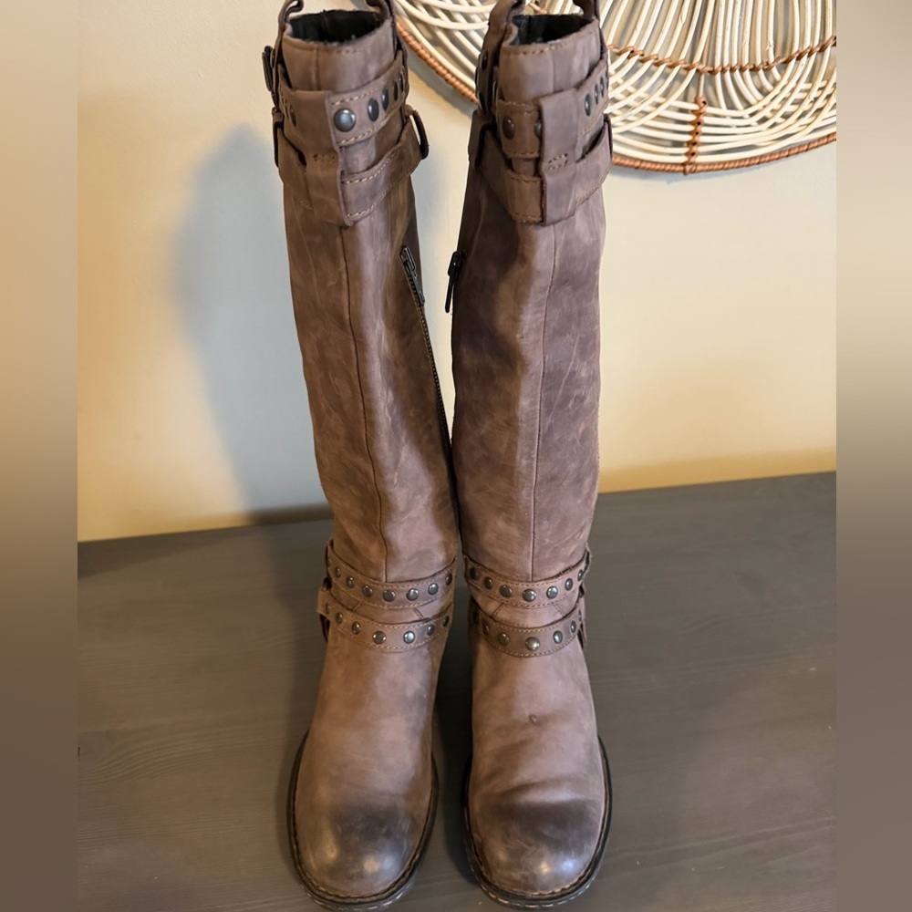 Born Gwynn Harness Brown Leather Knee High Boots - Picture 4 of 11